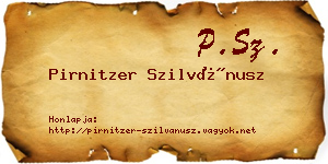 Pirnitzer Szilvánusz névjegykártya